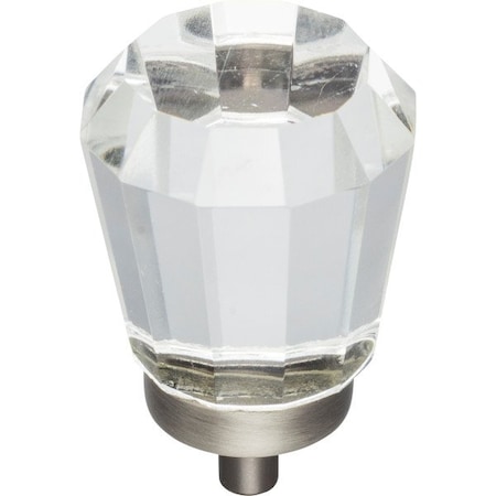 Jeffrey Alexander 1-1/4" Overall Length Brushed Pewter Faceted Glass Harlow Cabinet Knob G150L-BNBDL